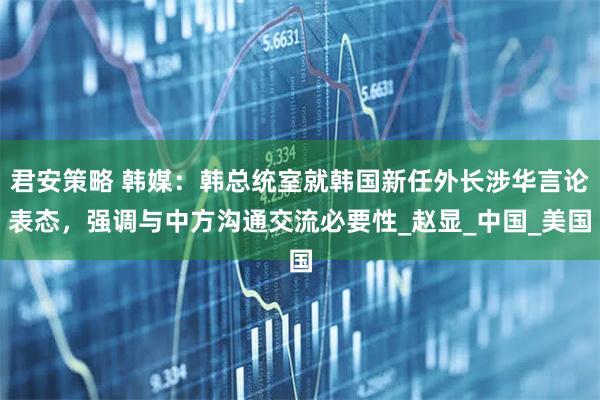 君安策略 韩媒:韩总统室就韩国新任外长涉华言论表态,强调与中方沟通交流必要性_赵显_中国_美国